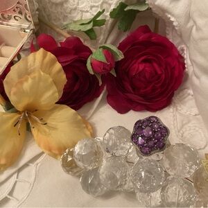 JTV NEW BEAUTIFUL 925 STERLING AFRICAN AMETHYST CLUSTER RING, SIZE 10 1/4